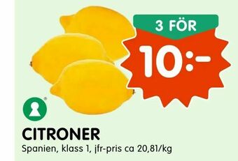 Tempo Citroner erbjuda
