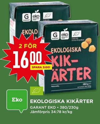 Willys Ekologiska kikärter erbjuda