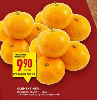 Willys Clementiner erbjuda