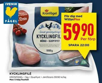 Willys Kycklingfilé erbjuda