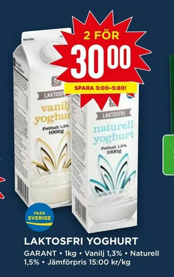Willys Laktosfri yoghurt erbjuda