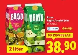 Lidl Bravo Äpple-/tropisk juice erbjuda