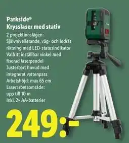 Lidl Parkside Krysslaser med stativ erbjuda