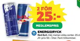 Coop Energidryck Red Bull erbjuda