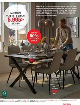 Mio MATGRUPP VENETO + 6 STOLAR, SEK 5995 erbjuda