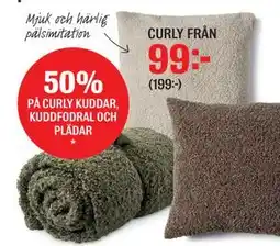 Mio 50% PÅ CURLY KUDDAR, KUDDFODRAL OCH PLÄDAR erbjuda