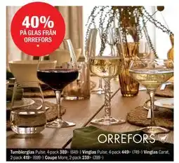 Mio 40% PÅ GLAS FRÅN ORREFORS erbjuda