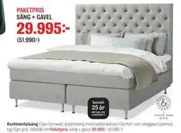Mio Kontinentalsäng, SEK 29995 erbjuda