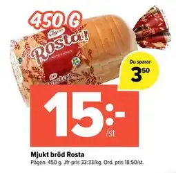 Coop Extra Mjukt bröd Rosta, SEK 15 erbjuda