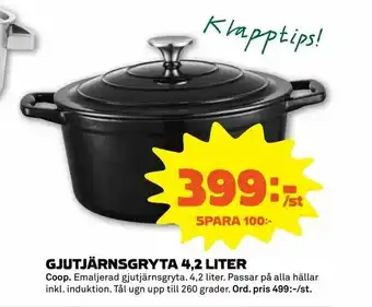 Stora Coop Gjutjärnsgryta 4,2 liter erbjuda
