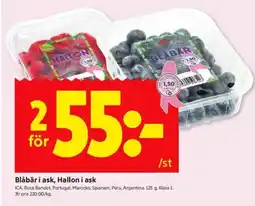 ICA Kvantum Blåbär i ask, Hallon i ask erbjuda