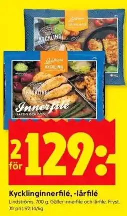 ICA Kvantum Kycklinginnerfilé, -lårfilé erbjuda