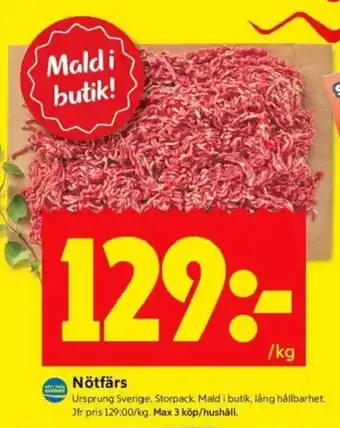 ICA Kvantum Nötfärs erbjuda