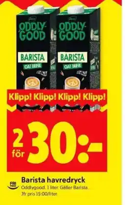 ICA Kvantum Barista havredryck erbjuda