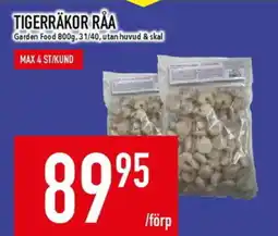 Matdax Tigerräkor råa erbjuda