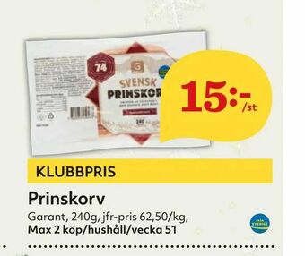 Hemköp Prinskorv erbjuda
