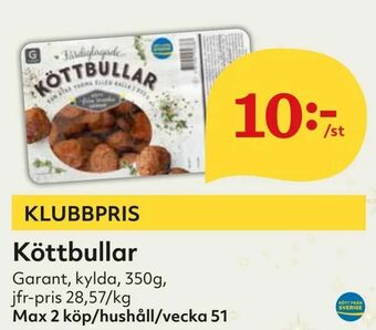 Hemköp Köttbullar erbjuda