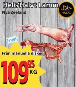 Supergrossen HALAL Helt/Halvt Lamm Nya Zeeland erbjuda
