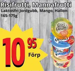 Supergrossen Risifrutti, Mannafrutti Laktosfri Jordgubb, Mango, Hallon erbjuda