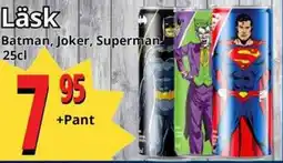 Supergrossen BATMAN JOKER SUPERMAN Läsk erbjuda