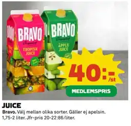 Coop BRAVO Juice erbjuda