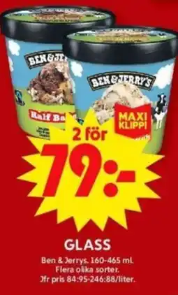 ICA Supermarket BEN & JERRYS Glass erbjuda