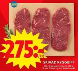 ICA Supermarket Skivad ryggbiff erbjuda
