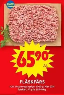 ICA Supermarket Fläskfärs erbjuda