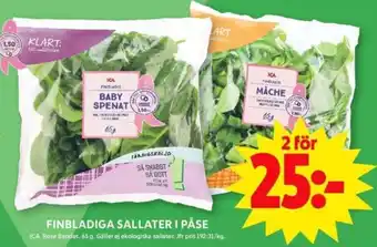 ICA Supermarket Finbladiga sallater i påse erbjuda