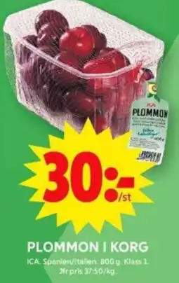ICA Supermarket Plommon i korg erbjuda