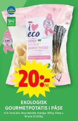 ICA Supermarket Ekologisk gourmetpotatis i påse erbjuda