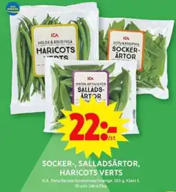 ICA Supermarket Socker-, salladsärtor, haricots verts erbjuda