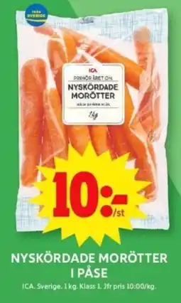 ICA Supermarket Nyskördade morötter i påse erbjuda