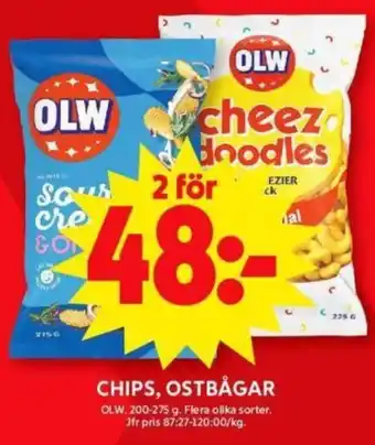 ICA Supermarket OLW Chips, Ostbågar erbjuda
