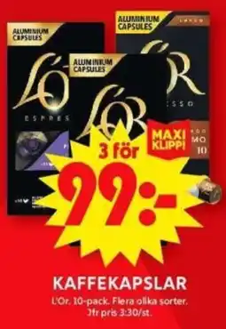 ICA Supermarket L'OR Kaffekapslar erbjuda