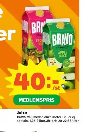 Stora Coop Juice, Medlemspris erbjuda