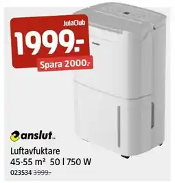Jula Luftavfuktare 45-55 m² 50 l 750 W, Medlemspris erbjuda