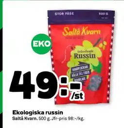 Stora Coop Ekologiska russin, SEK 49 erbjuda