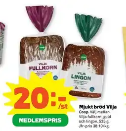 Stora Coop Mjukt bröd Vilja, Medlemspris erbjuda