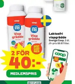 Stora Coop Laktosfri vispgrädde, Medlemspris erbjuda