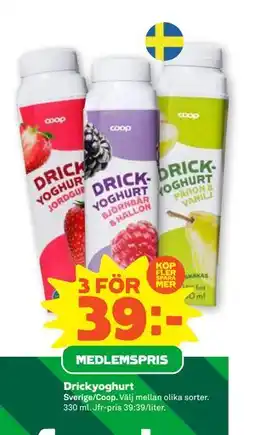 Stora Coop Drickyoghurt, Medlemspris erbjuda