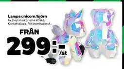Stora Coop Lampa unicorn/björn erbjuda