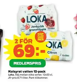 Stora Coop Kolsyrat vatten 12-pack, Medlemspris erbjuda