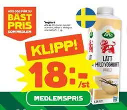 Stora Coop Yoghurt, Medlemspris erbjuda
