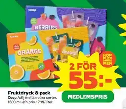 Stora Coop Fruktdryck 8-pack, Medlemspris erbjuda