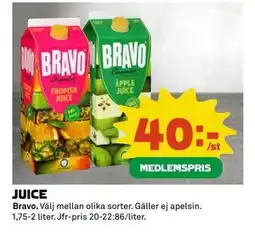 Coop JUICE, Medlemspris erbjuda