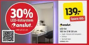 Jula LED-list 185 lm 5 W 30 cm, SEK 139 erbjuda