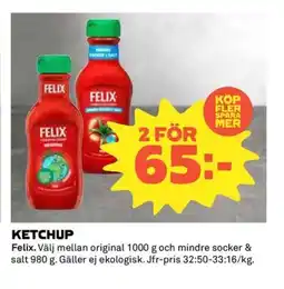 Coop FELIX Ketchup erbjuda