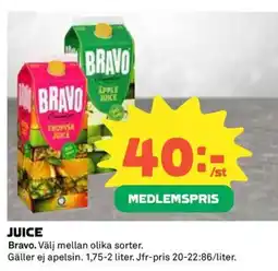 Coop BRAVO Juice erbjuda
