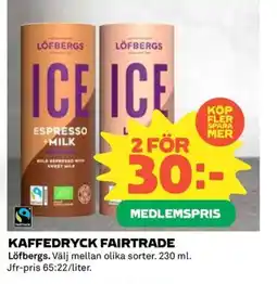 Coop LÖFBERGS Kaffedryck fairtrade erbjuda